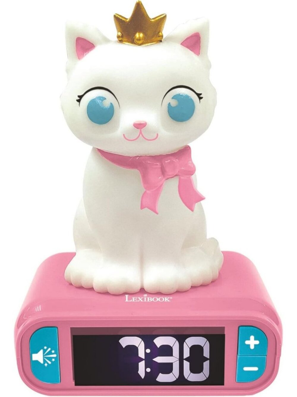 Cute Kitten Digital Alarm Clock for Kids, Night Light & Snooze Feature